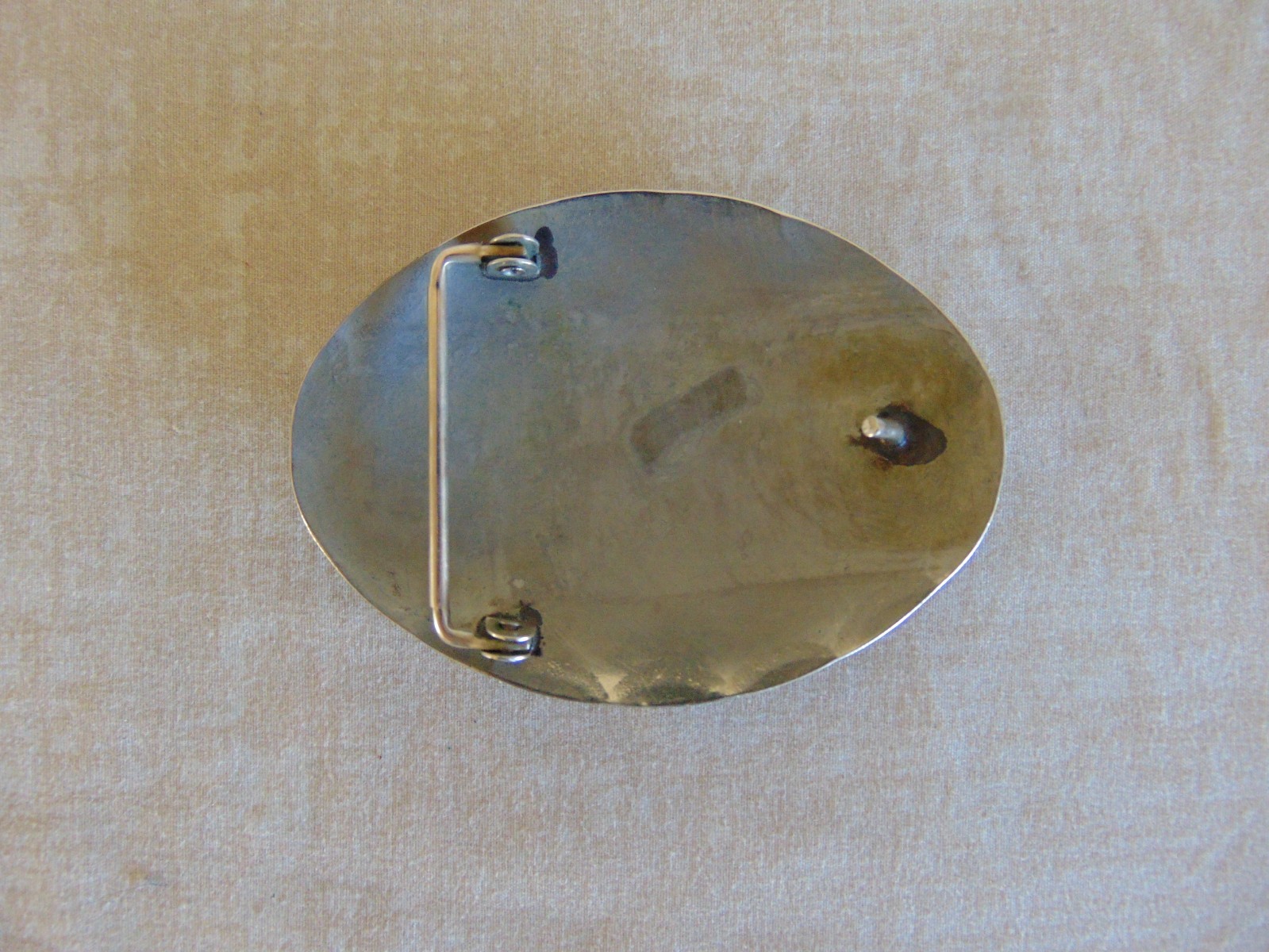 Silver Belt Buckle With Brown Stone