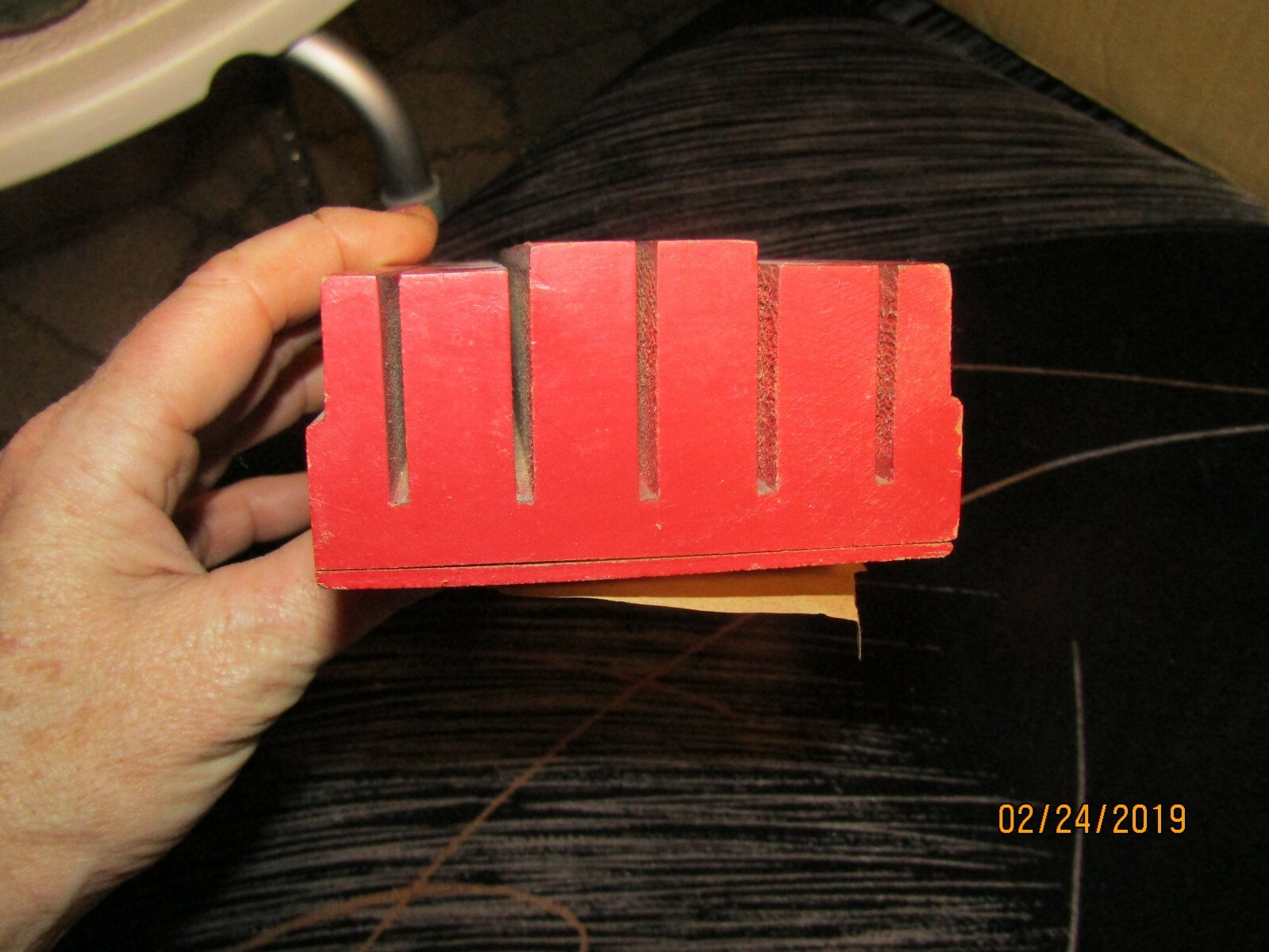 Vintage 1930's stowage product  Kitchen Knife Holder Wooden Block Wall Mount