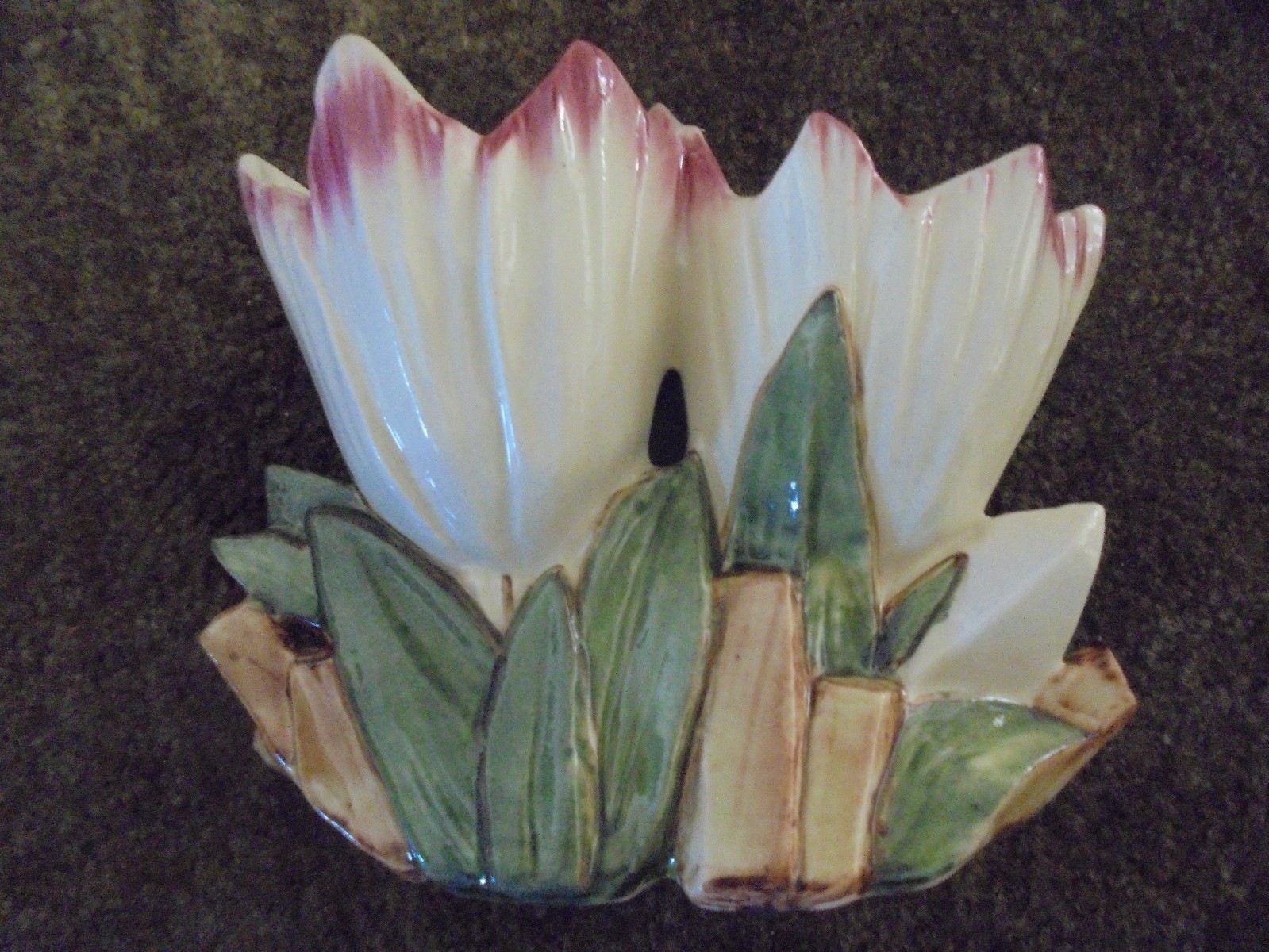 Vintage McCoy Vase White/Pink Double Tulip/Planter