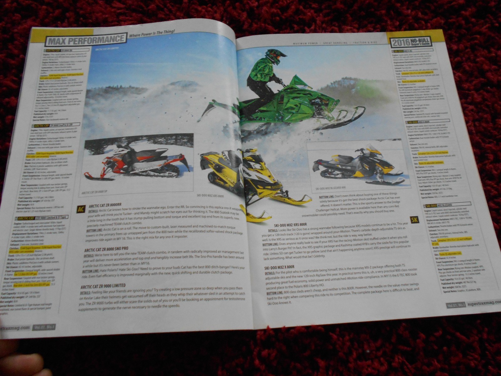 2016 BUYERS GUIDE SNOWMOBILE MAGAZINE SUPERTRAX Ski-Doo MXZ Blizzard 800 Rotax