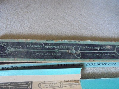 Vintage 1908 Colson Improved Forceps for Pigs, Lambs and Pups