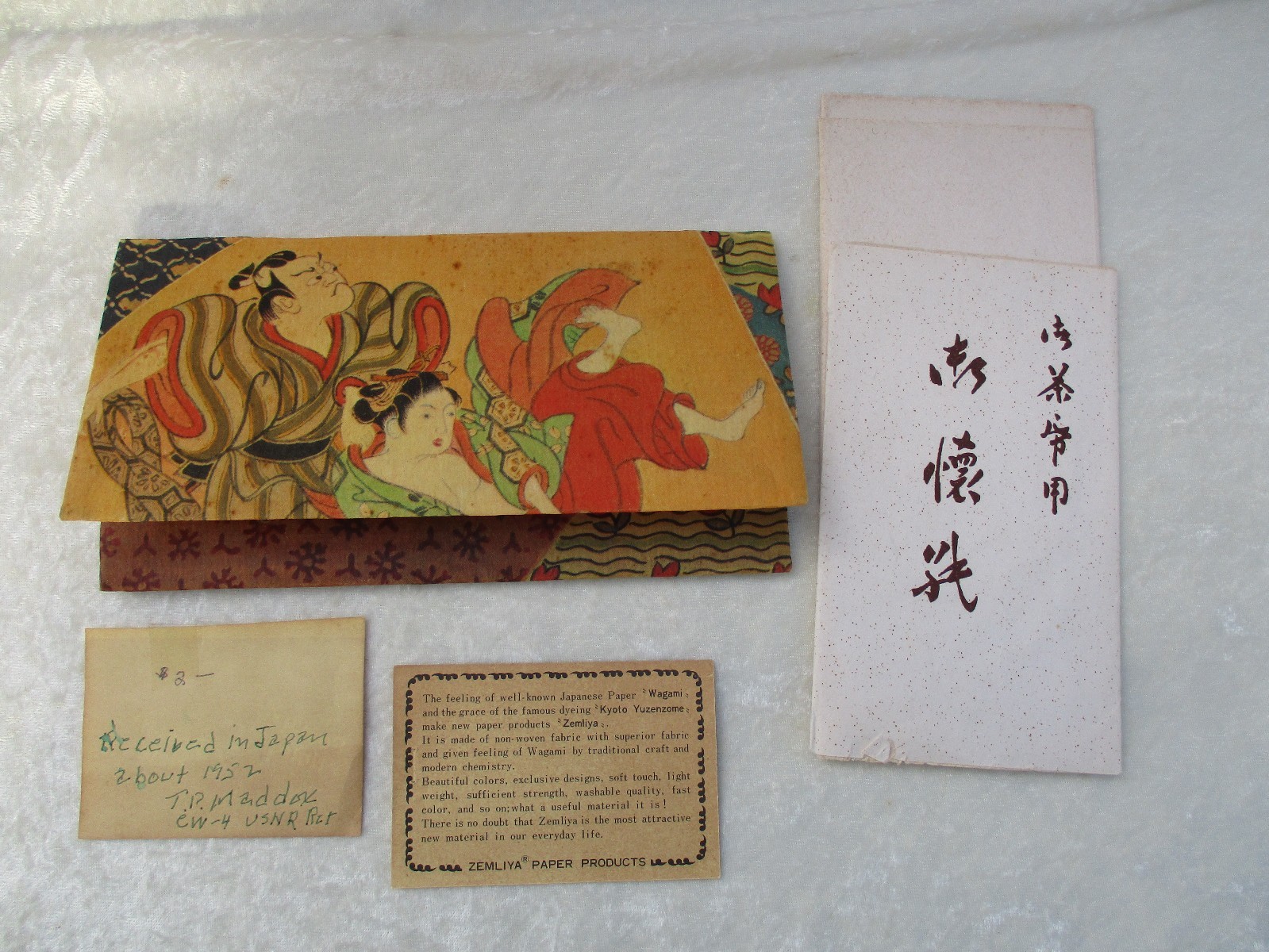 Vintage 1952 Wagami, Kyoto Yuzenzome, Zemliya Paper Wallet