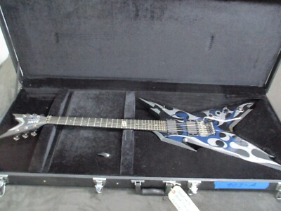 Dean RZR Razorback Black with blue &silver flames and EMG pickups