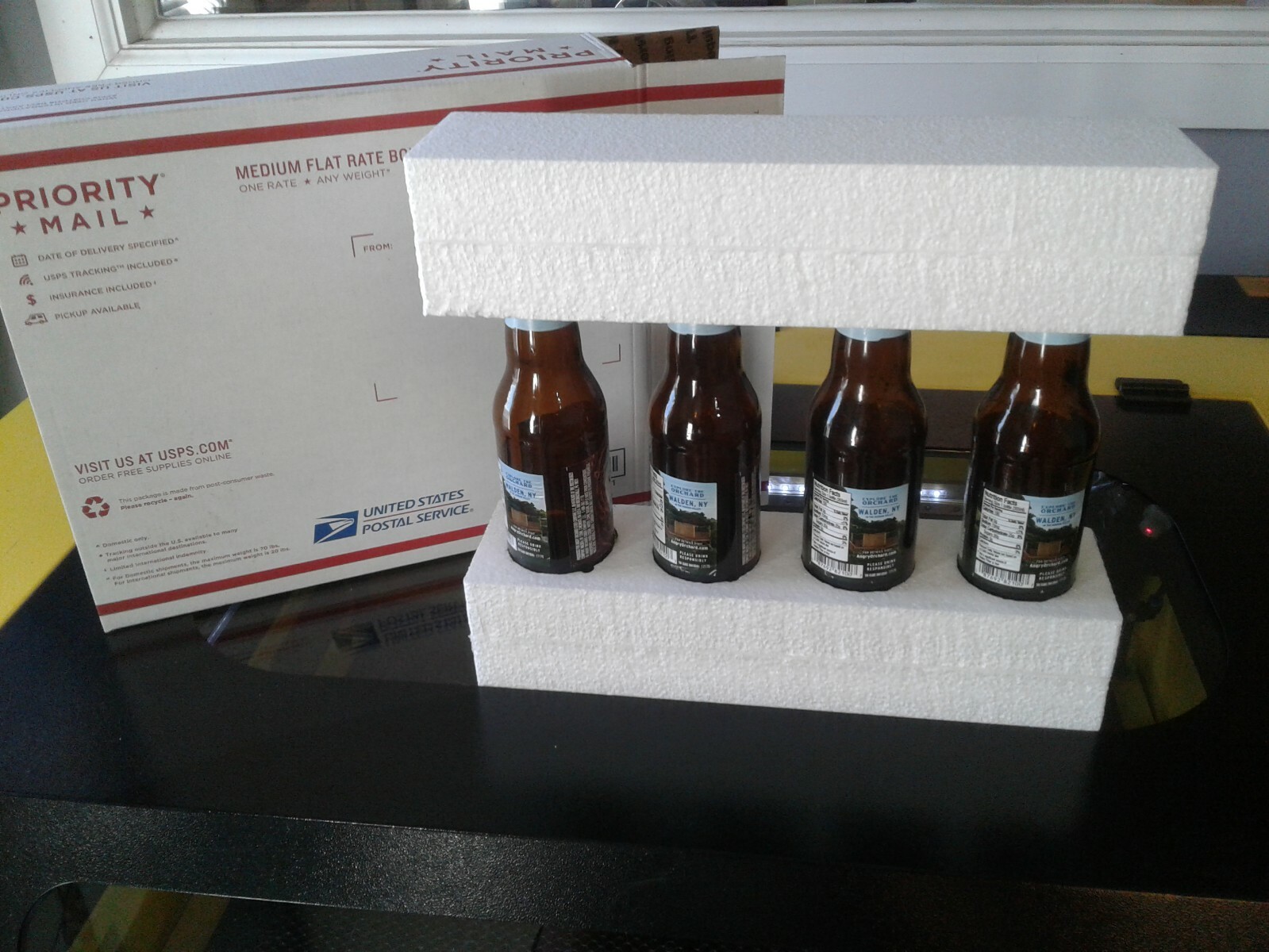 12oz BOTTLE FOAM INSERTS FOR FLAT RATE USPS SHIPPING BOX