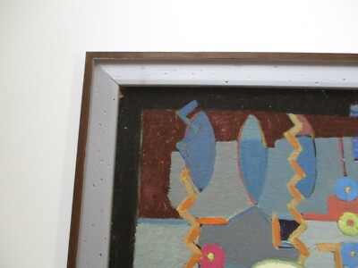 VINTAGE SURREAL ABSTRACT PAINTING MODERNISM MID CENTURY EXPRESSIONISM CUBISM OLD