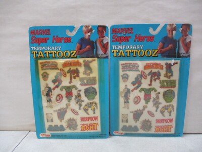 2 1990 Marvel Super Heroes Temporary Tattooz