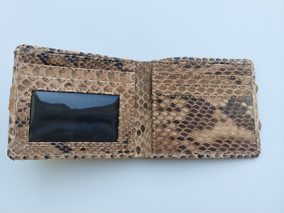 FREE SHIPPING WALLET MEN'S GENUINE MADE OF PYTHON SNAKE SKIN FULL WALLET NATURAL