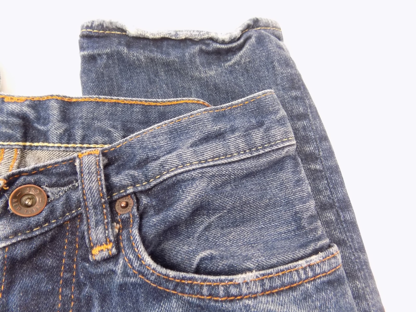 Abercrombie New York Boys Blue Slim Straight Button Fly Jeans Size 12 Remsen