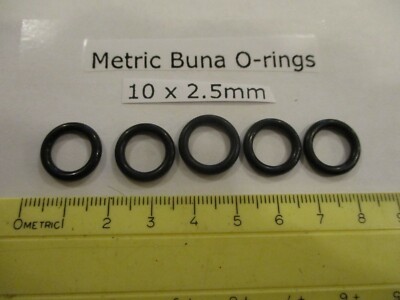 10mm ID x 15mm OD x 2.5mm thick O-ring.  Buna-70.   Quan 5.