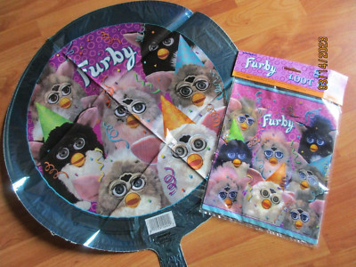 1999 Furby Party Supplies Loot Bag & Mylar Balloon 2pc Lot Unique