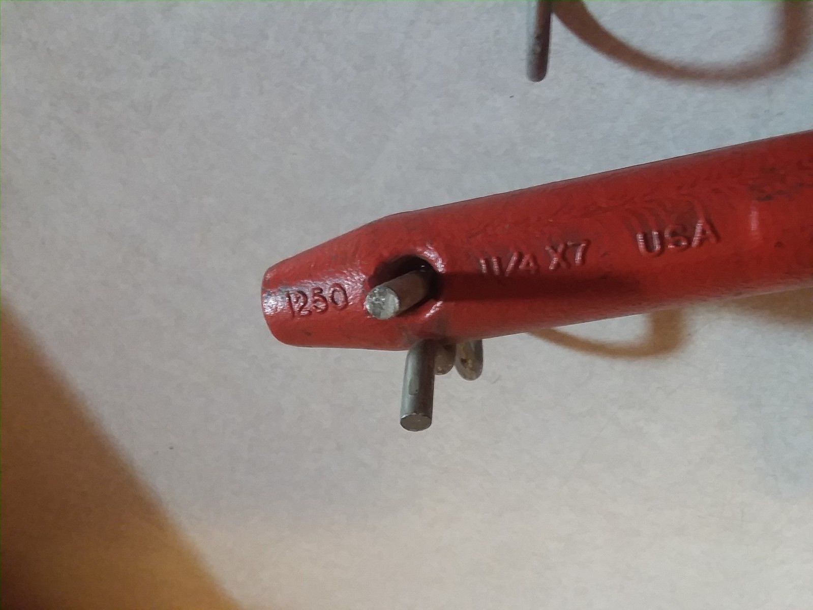 2 FARM TRACTOR WAGON TRAILER RECIEVER PINS R CLIP 1X4 3/4, 1 1/4 x 7 VTG?