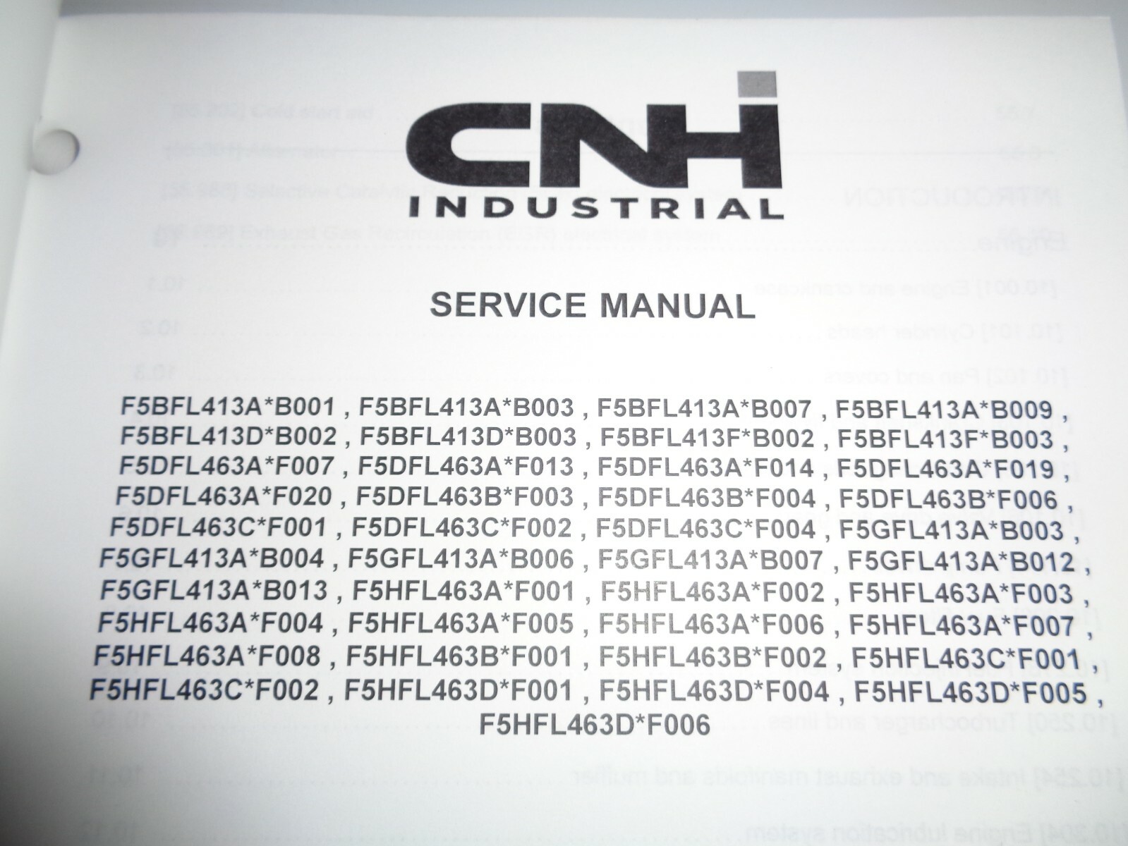 New Holland Case F5 Series Tier 4B Stage IV Engine Service Manual NH Original!