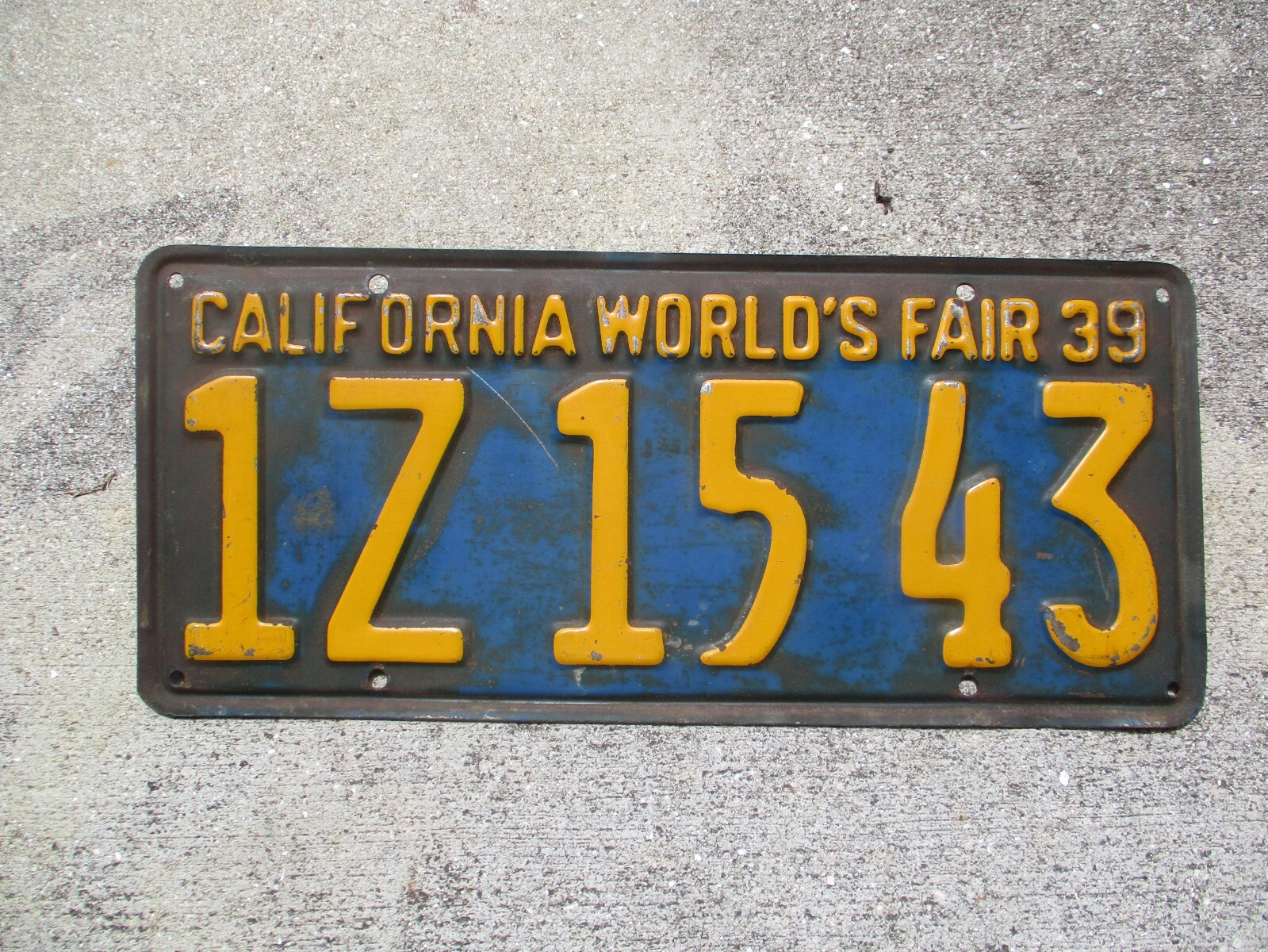 レトロ ビンテージ 1939年製 CALIFORNIAWORLD’SFAIR カリフォルニアワールドフェア ナンバープレート California 1939 World's Fair license plate # 1Z 15 43 | eBay