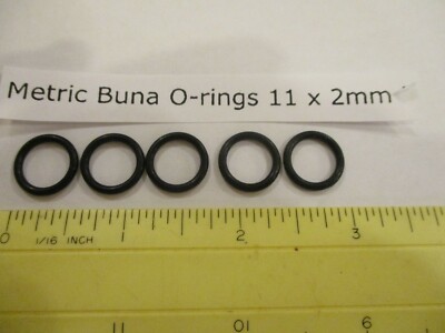 11mm ID x 15mm OD x 2mm thick O-ring.  Buna-70.   Quan 5.