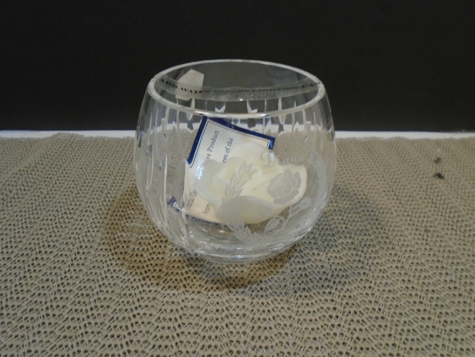 Stuart Crystal Princess Diana Commemorative Votive Candle Holder new in box
