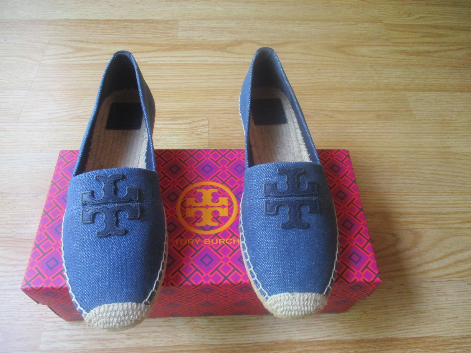 TORY BURCH★WESTON FLAT ESPADRILL Tory Burch Weston Flat Espadrille Shoes Denim & Calf Leather