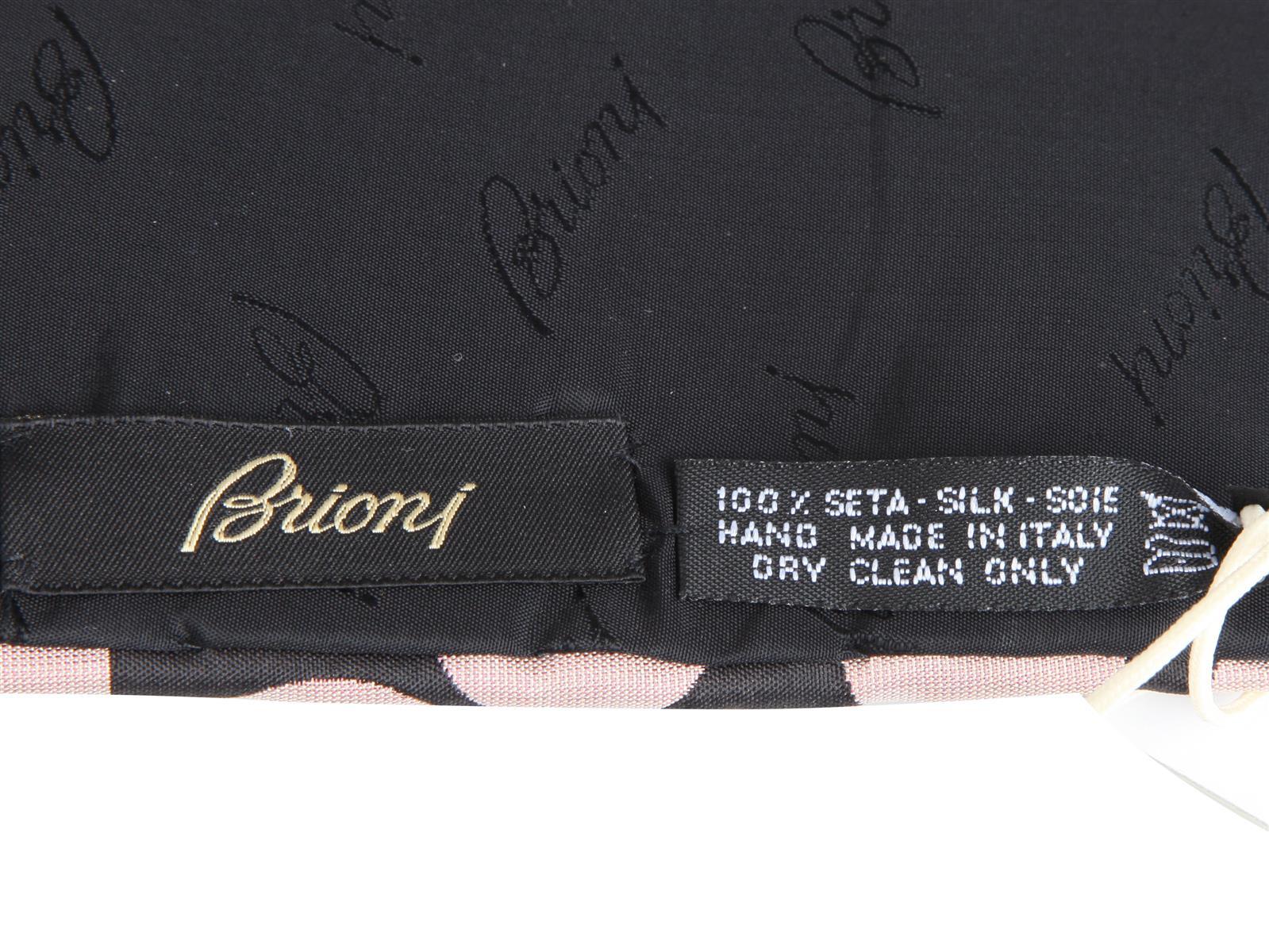 Pre-owned Brioni Men's Cummerbund Belt Pink Black 100% Silk Hand Made In Italy