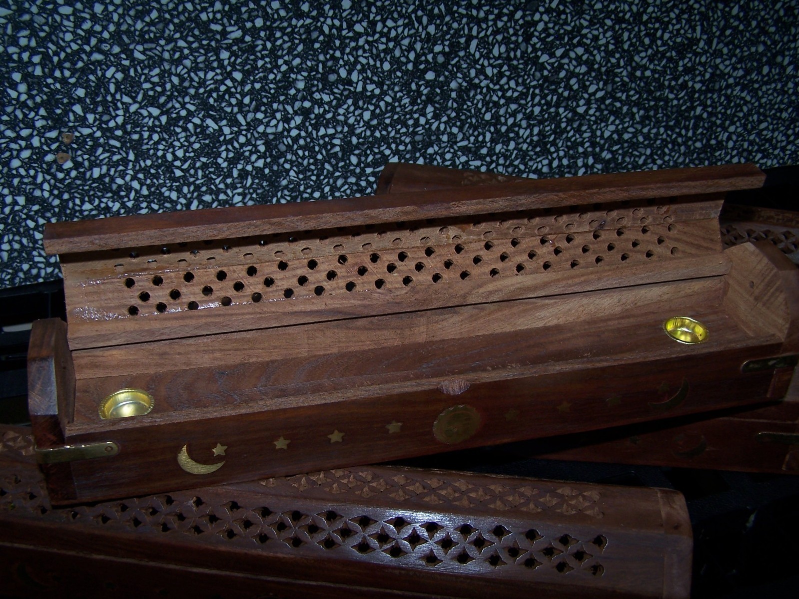 Wooden BOX INCENSE BURNER/Hold 12
