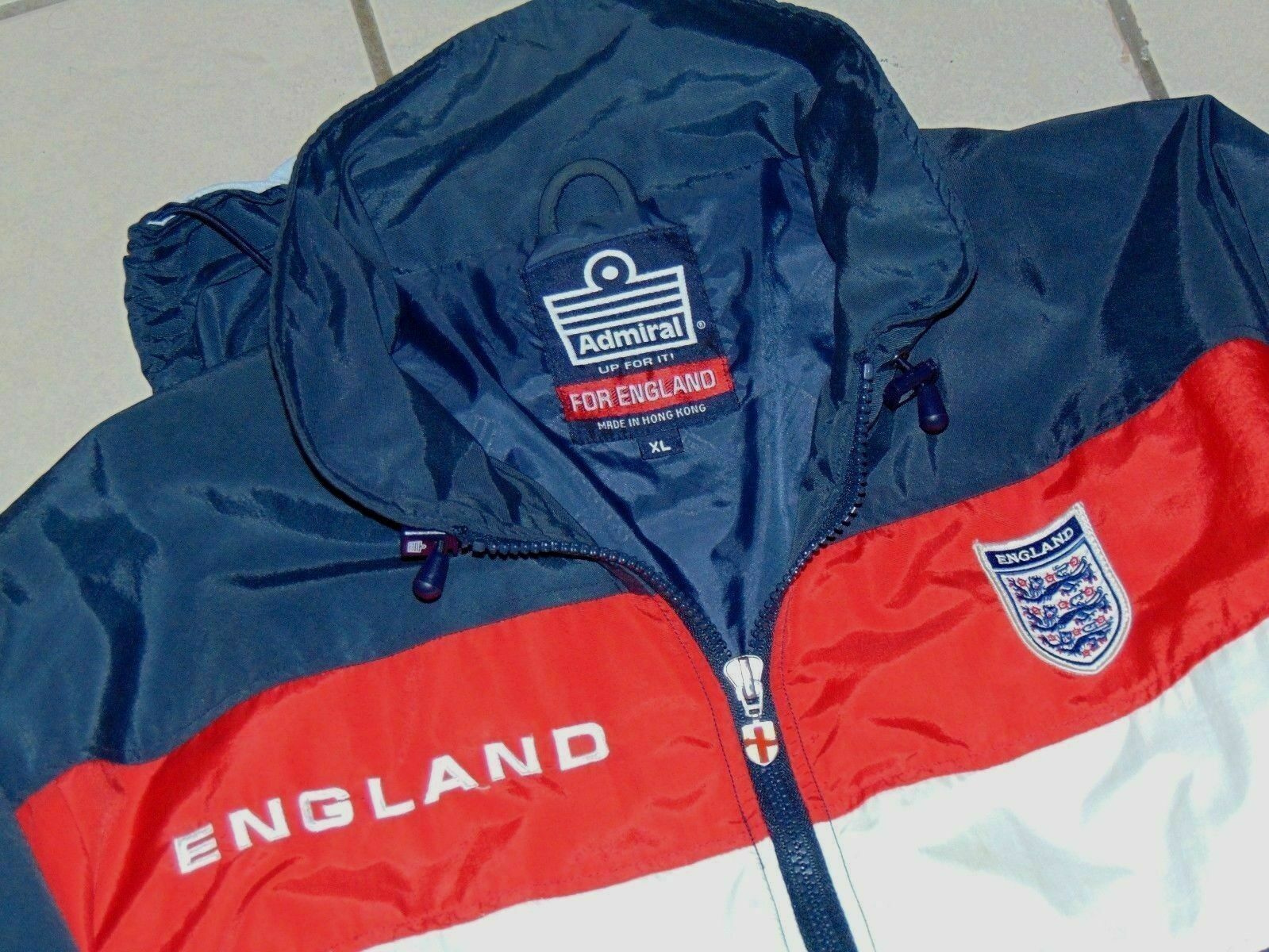 Vintage England Four Lions Admiral Size XL Windbreaker Jacket Soccer Football