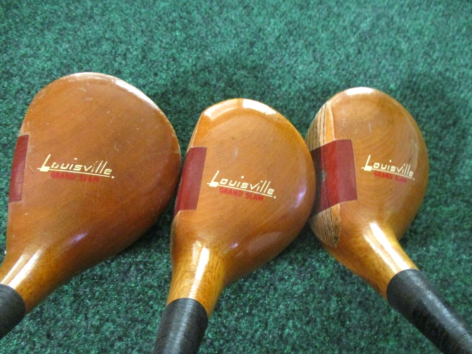 H&B Louisville Grand Slam Persimmon Woods Set  Driver, 3,4 woods ALL ORIGINAL