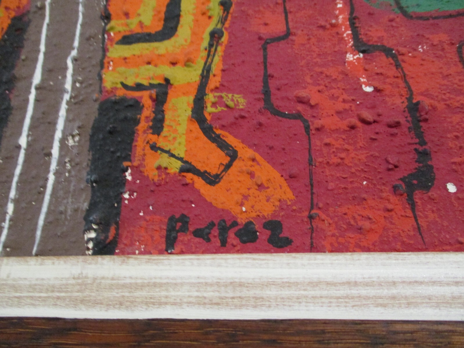 MID CENTURY OIL PAINTING ABSTRACT CUBIST CUBISM MUSICIAN BAND JAZZ MODERNISM