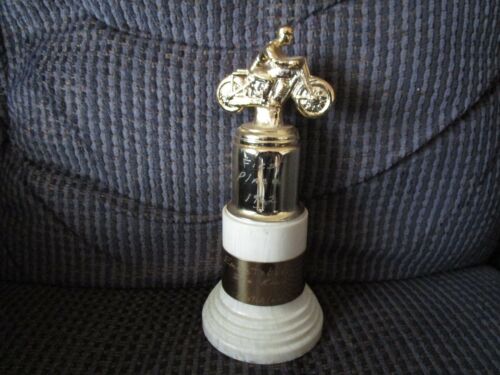 1962 Motorcycle Trophy First Place Emmetsburg Ice Race Matchless 500 8" Tall 