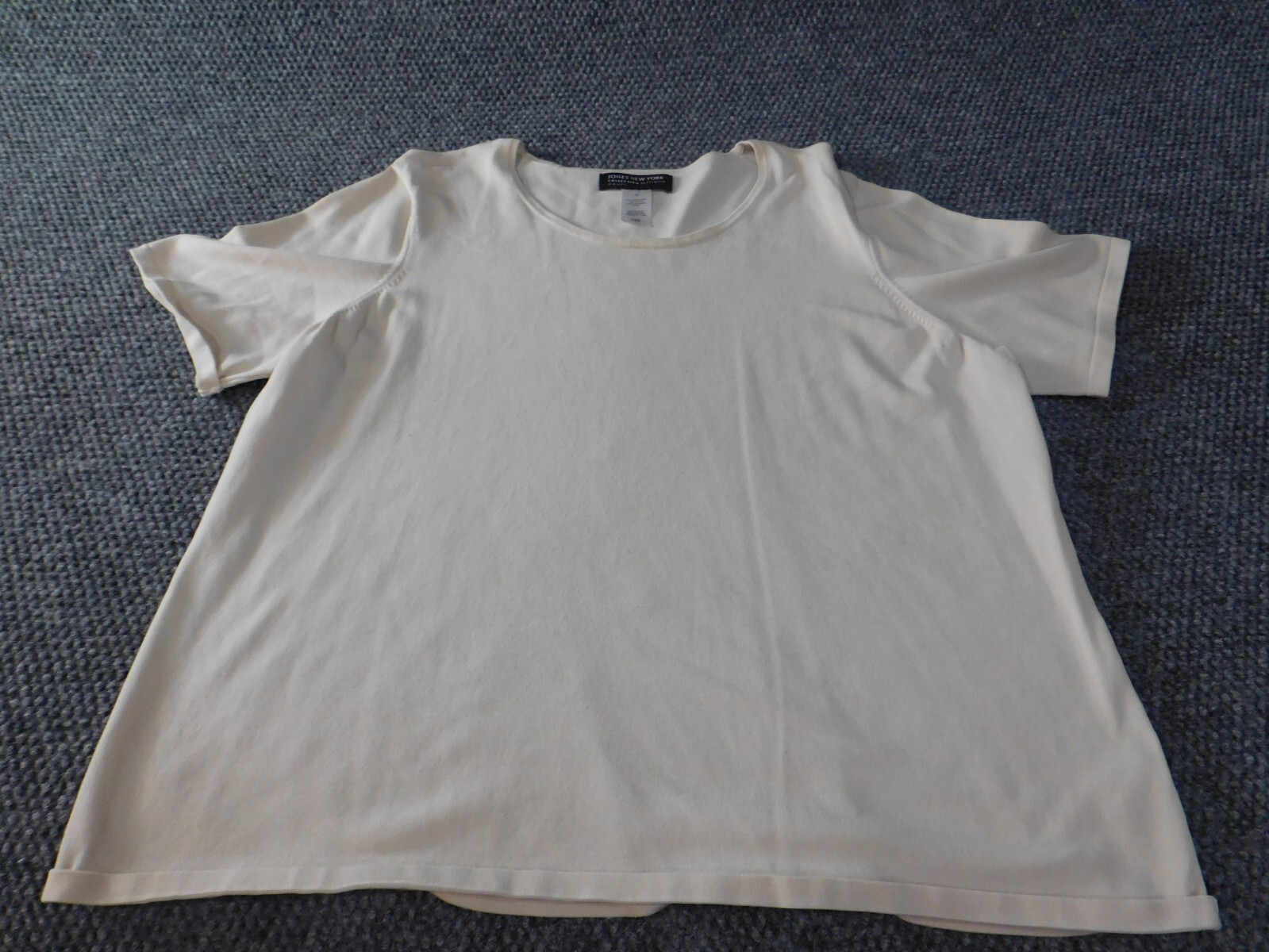 Jones New York 1X top Beige pullover silk stretch womens
