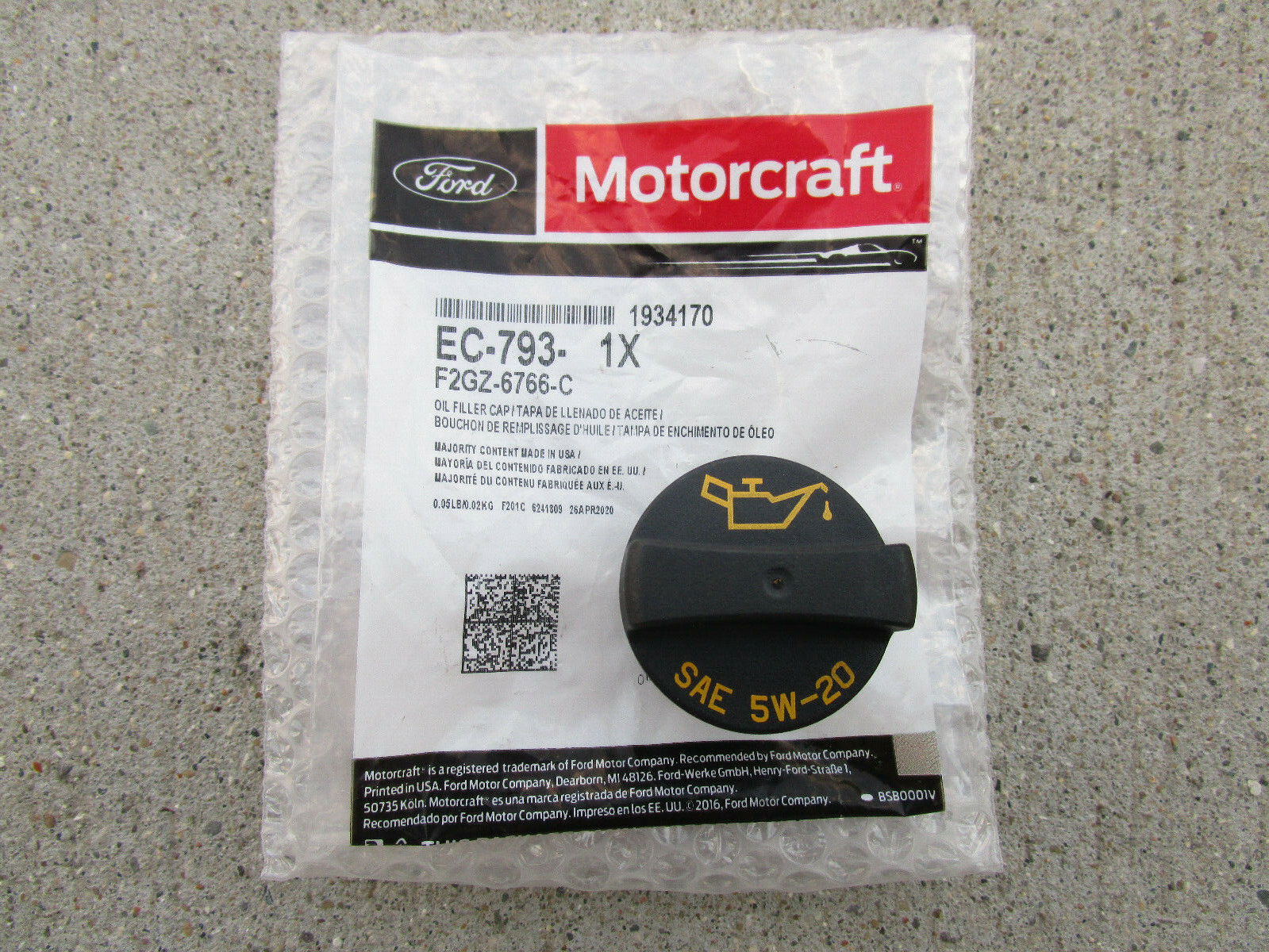 FORD F2GZ-6766-C F2GZ6766C MOTORCRAFT EC-793 EC793 ENGINE FORD F2GZ-6766-C F2GZ6766C MOTORCRAFT EC-793 EC793 ENGINE