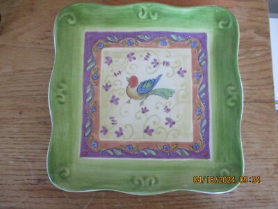 Vintage Sango TUSCAN GARDENS 8'' Square Plate by Sue Zipkin 3076