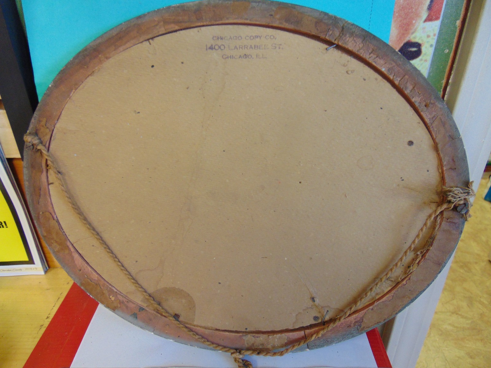 Vintage CHICAGO PORTRAIT COMPANY Picture Frame Painted TWO GENTLEMEN ESTATE 1899