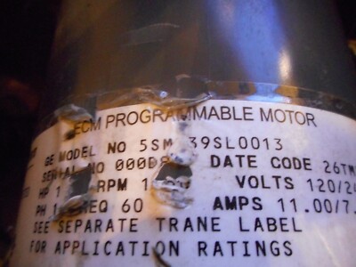 GE Motors Trane ECM Programmable Motor 5SME39SL0013