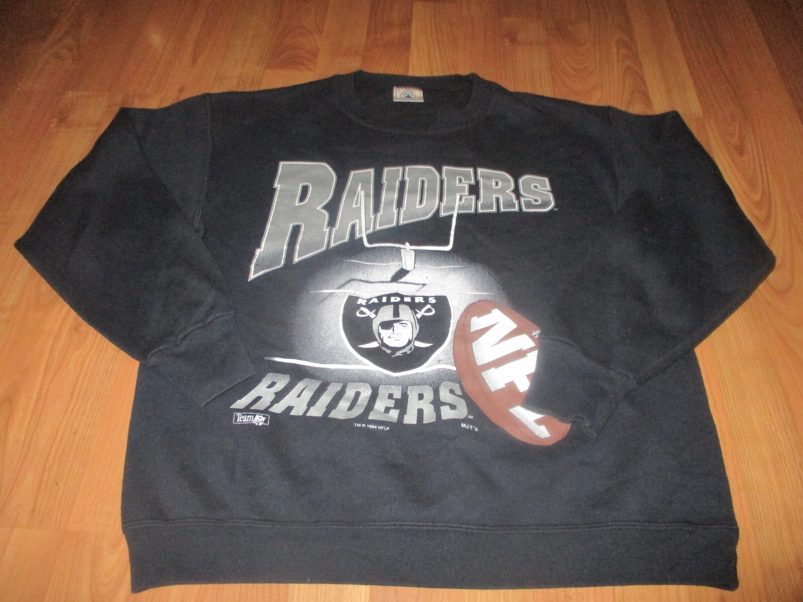トップス 90s RALDERS \"Crew neck sweat\" Size XL 1990s Style Vintage NFL Oakland Raiders Crewneck Sweatshirt