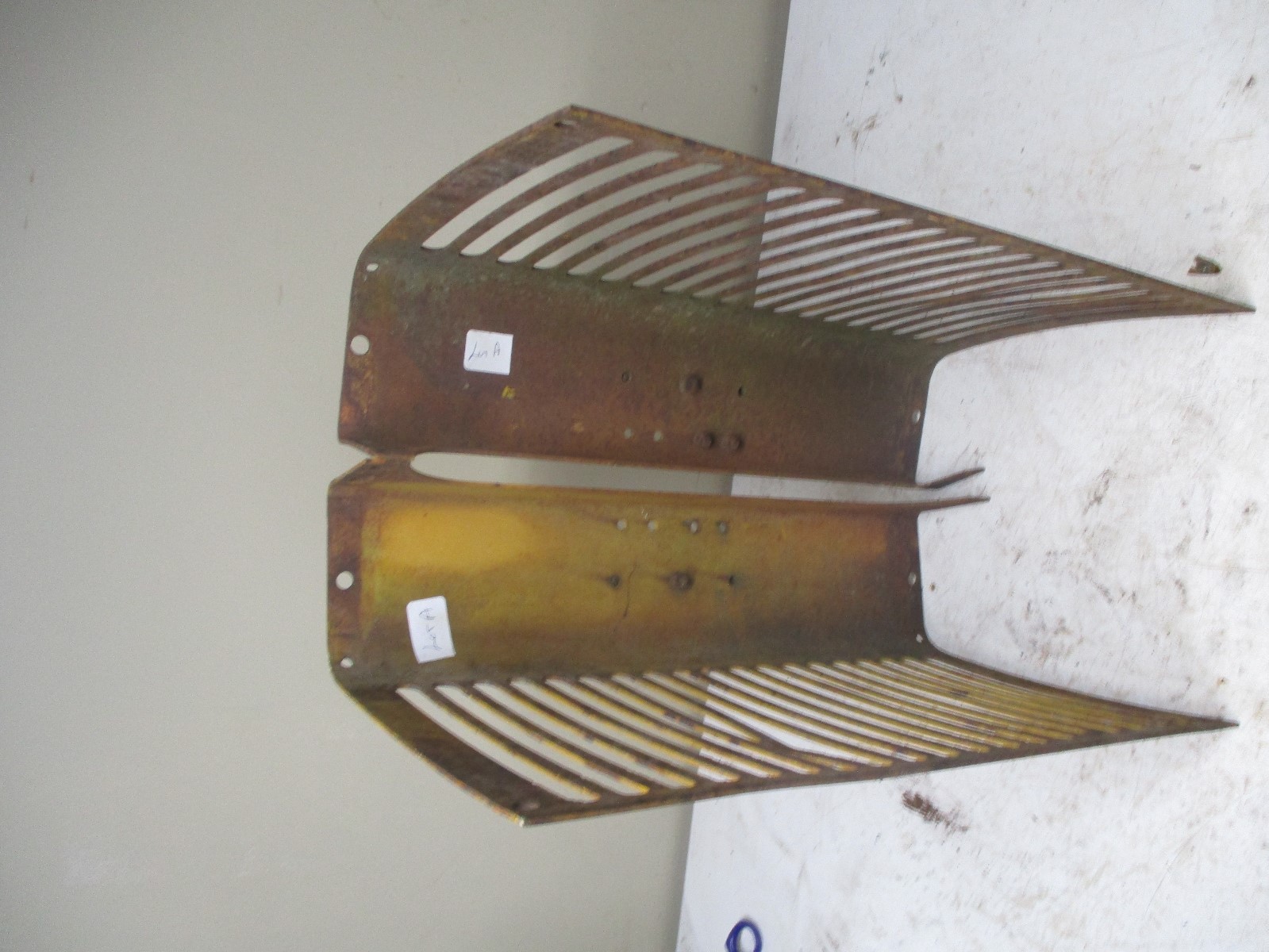 Pair Minneapolis Moline Tractor Grill Panels with cast iron MM Emblems Lot A