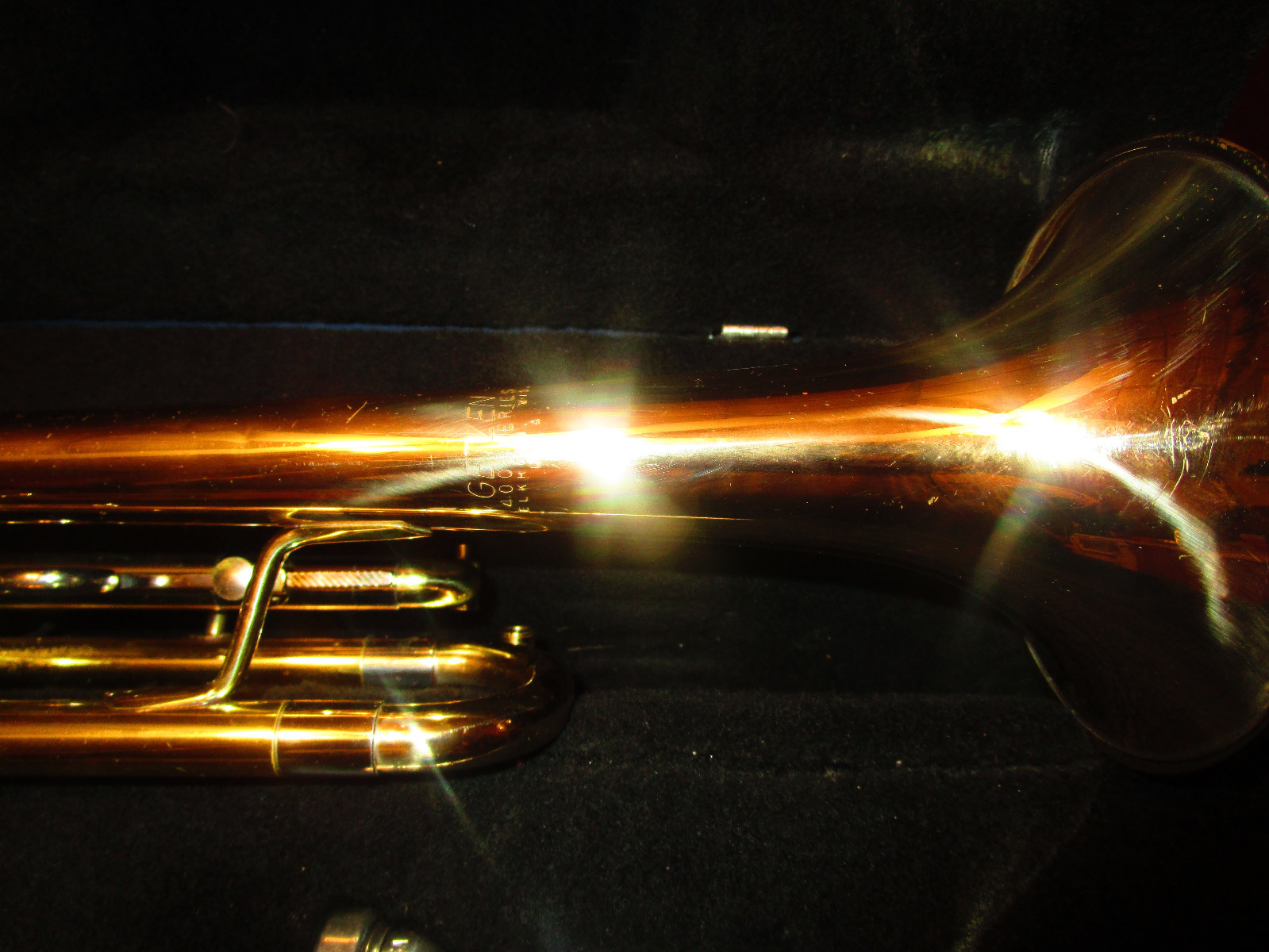 GETZEN SERIES 400 gold plated trumpet mute 7C MP case oil  SN R55147