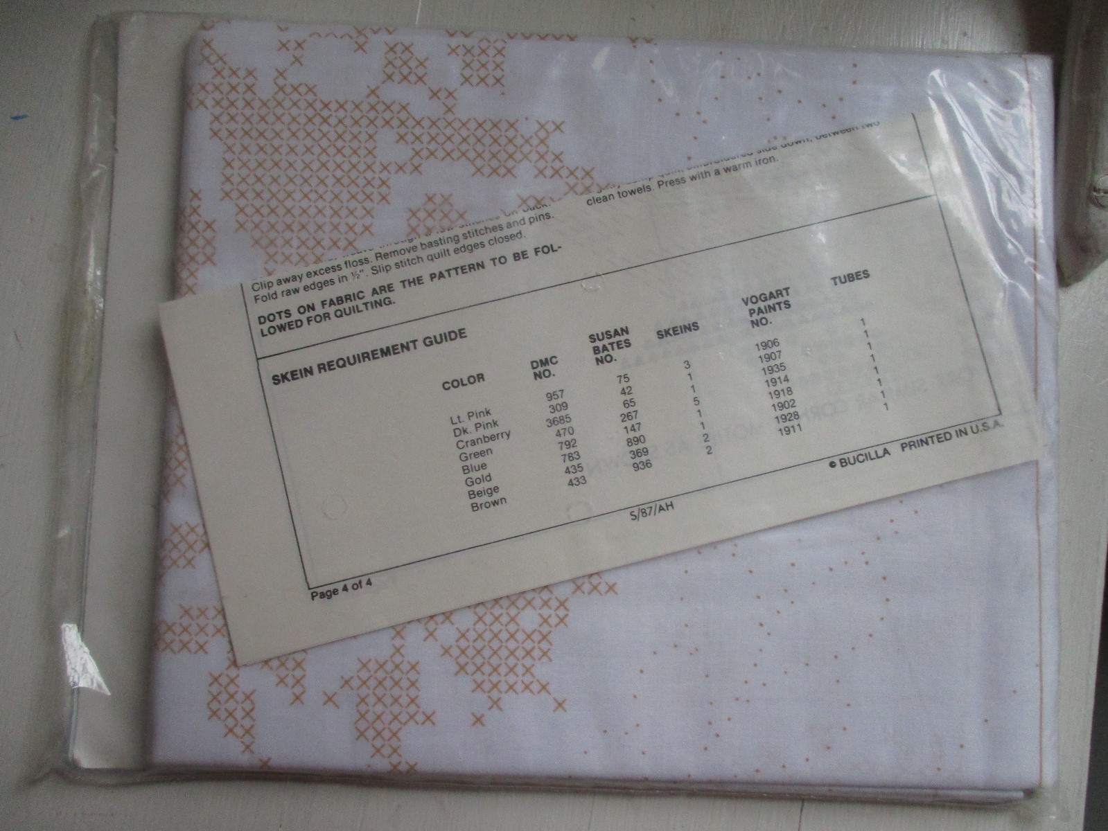 Bucilla Flower Basket Cross Stitch Quilt Squares 17