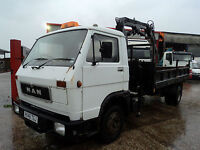 1990 MAN 8150, 7.5T Underfloor Tipper, ATLAS 1403K 