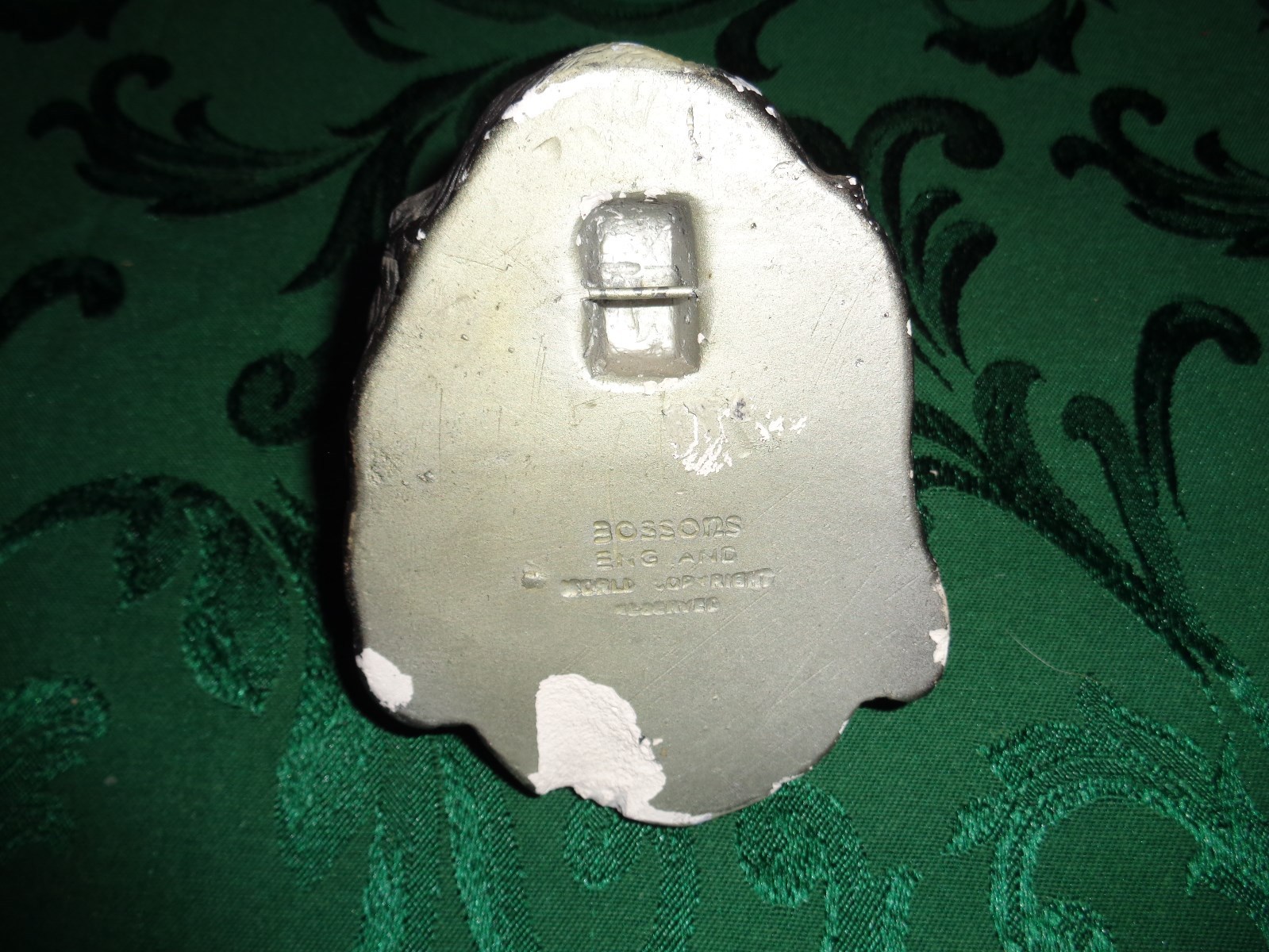 Vintage Bossons Black And White Springer Spaniel Chalkware Head