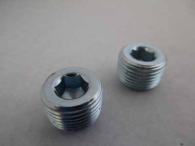 3/8" NPT PIPE FITTING PLUGS "CHROME" INTAKE WATER PUMP SB & BB FORD SBC BBC#4542