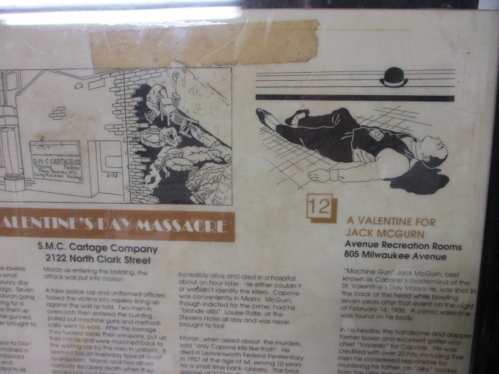 Vintage Gangland Guide Sign Chicago Al Capone Dillinger Gangster Print 35