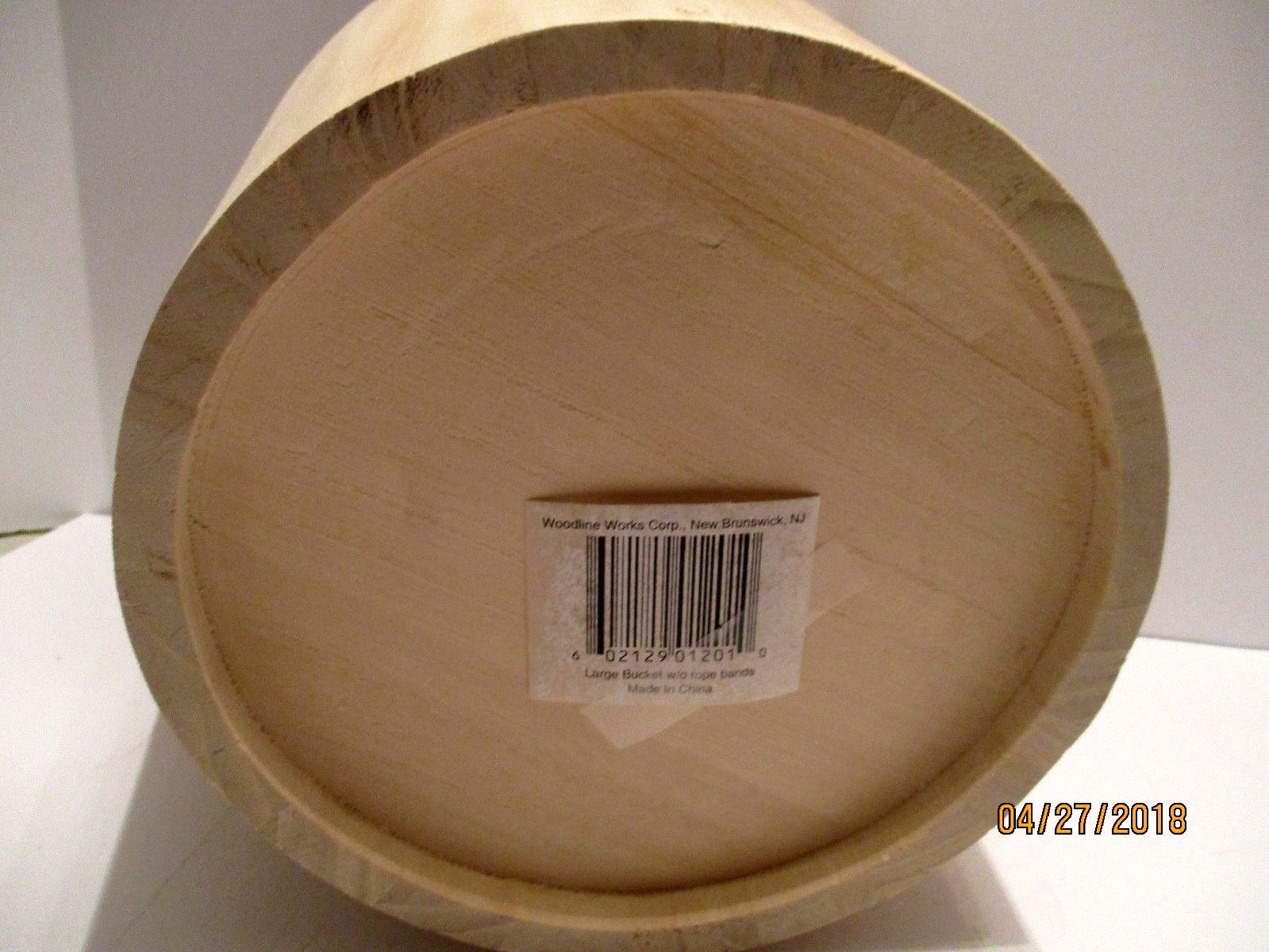 Large Unfinished Soft Wood Unfinished Bucket Rope Twine Handle for Decorating