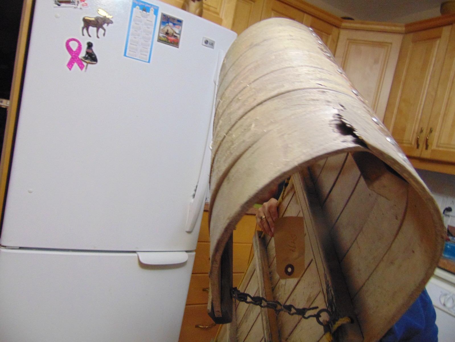 vintage wooden snow toboggan slep  58