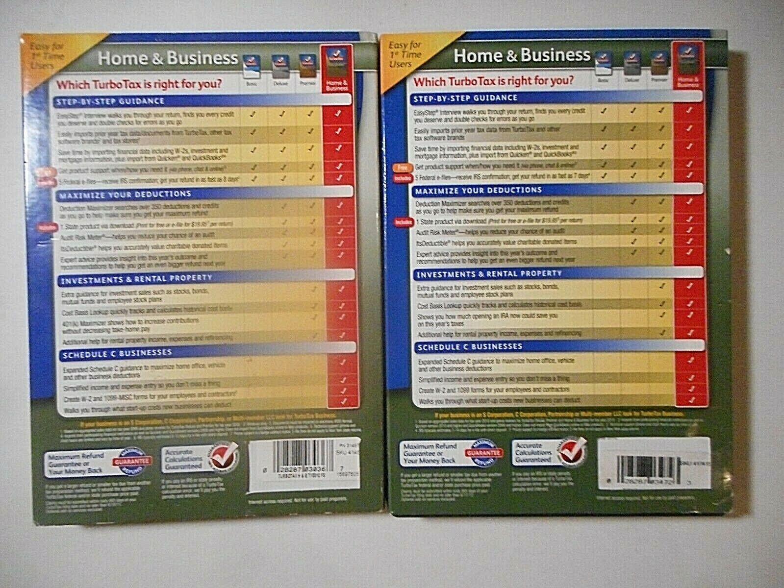 FEDERAL RETURN ONLY  *Retail*  2010 & 2011 TURBOTAX HOME & BUSINESS CD