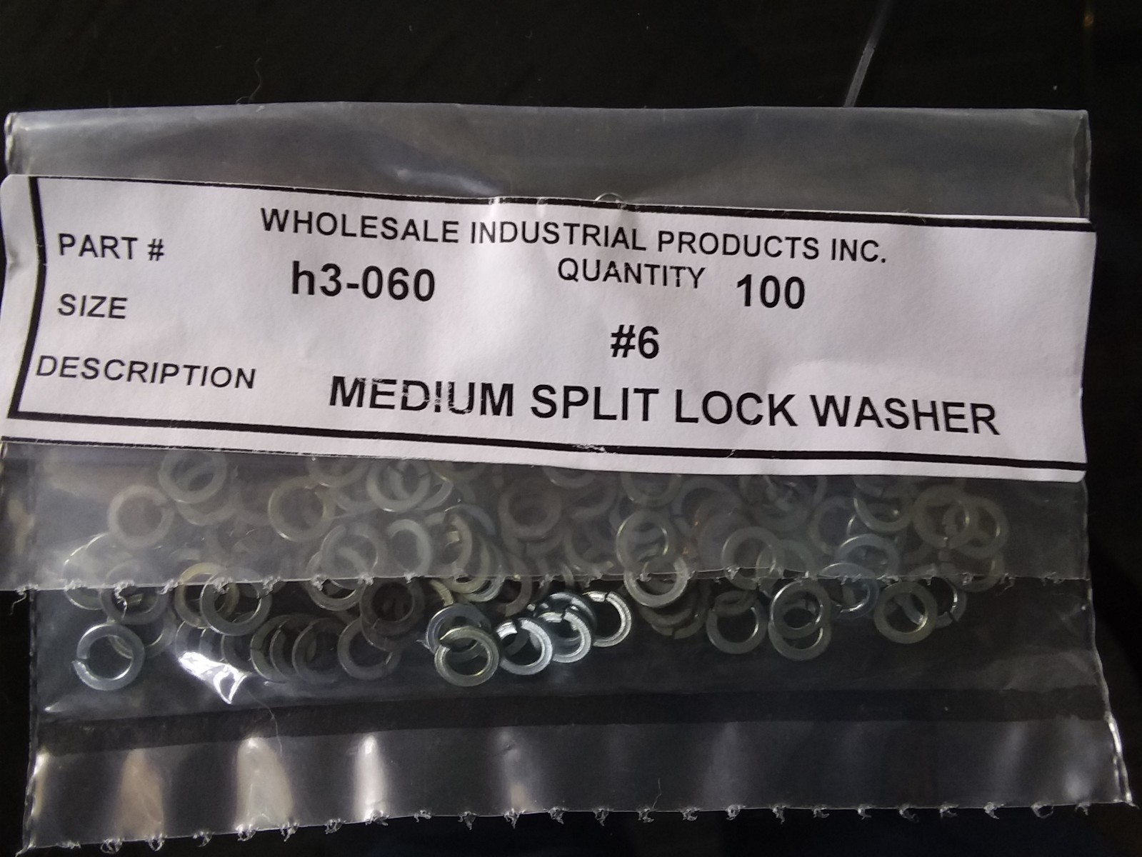 Split Lock Washer Steel Zinc #10 or # 6  selection