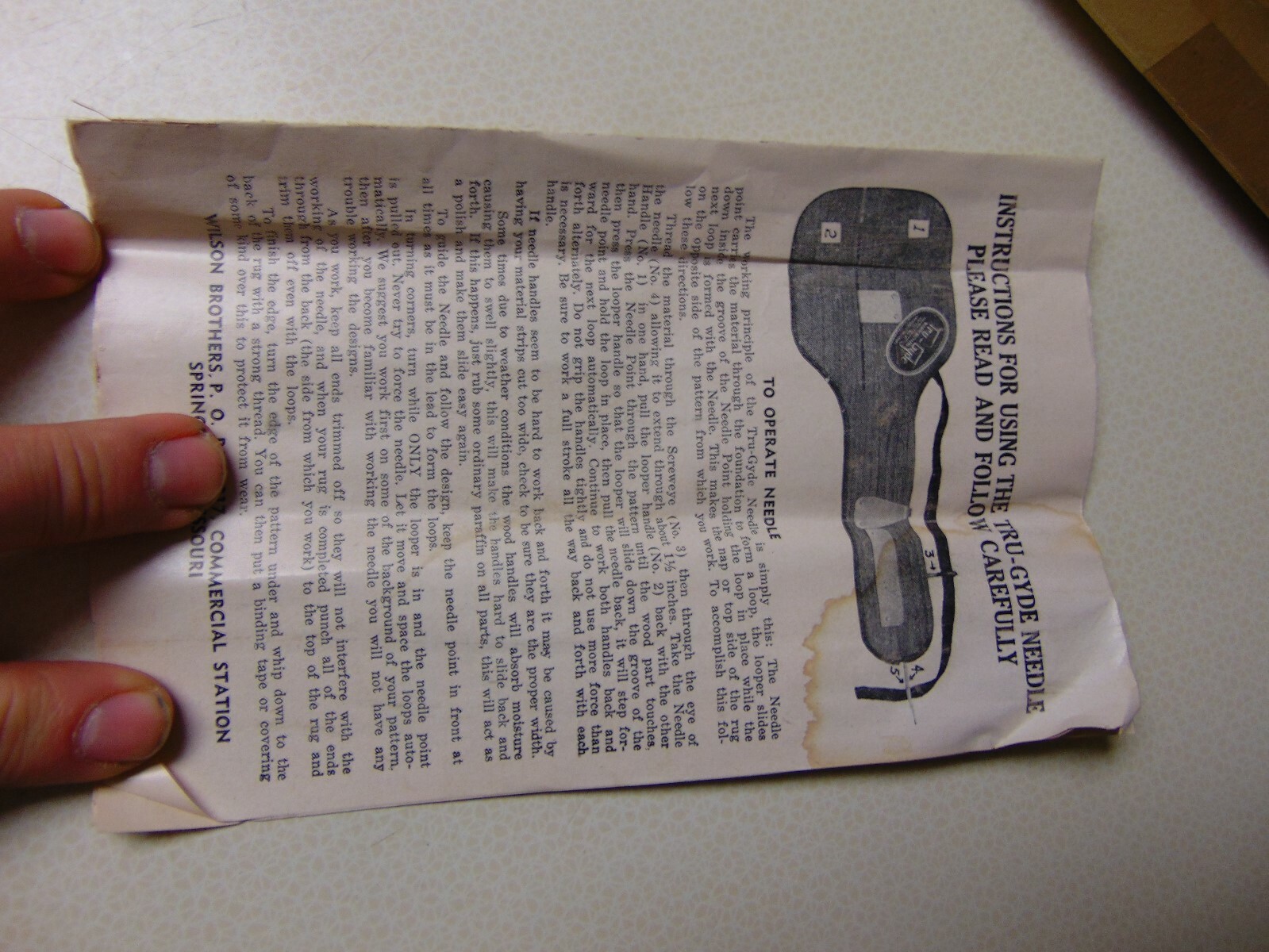 Vintage WILSON BROTHERS - TRU GYDE NEEDLE Original Box, Never Used