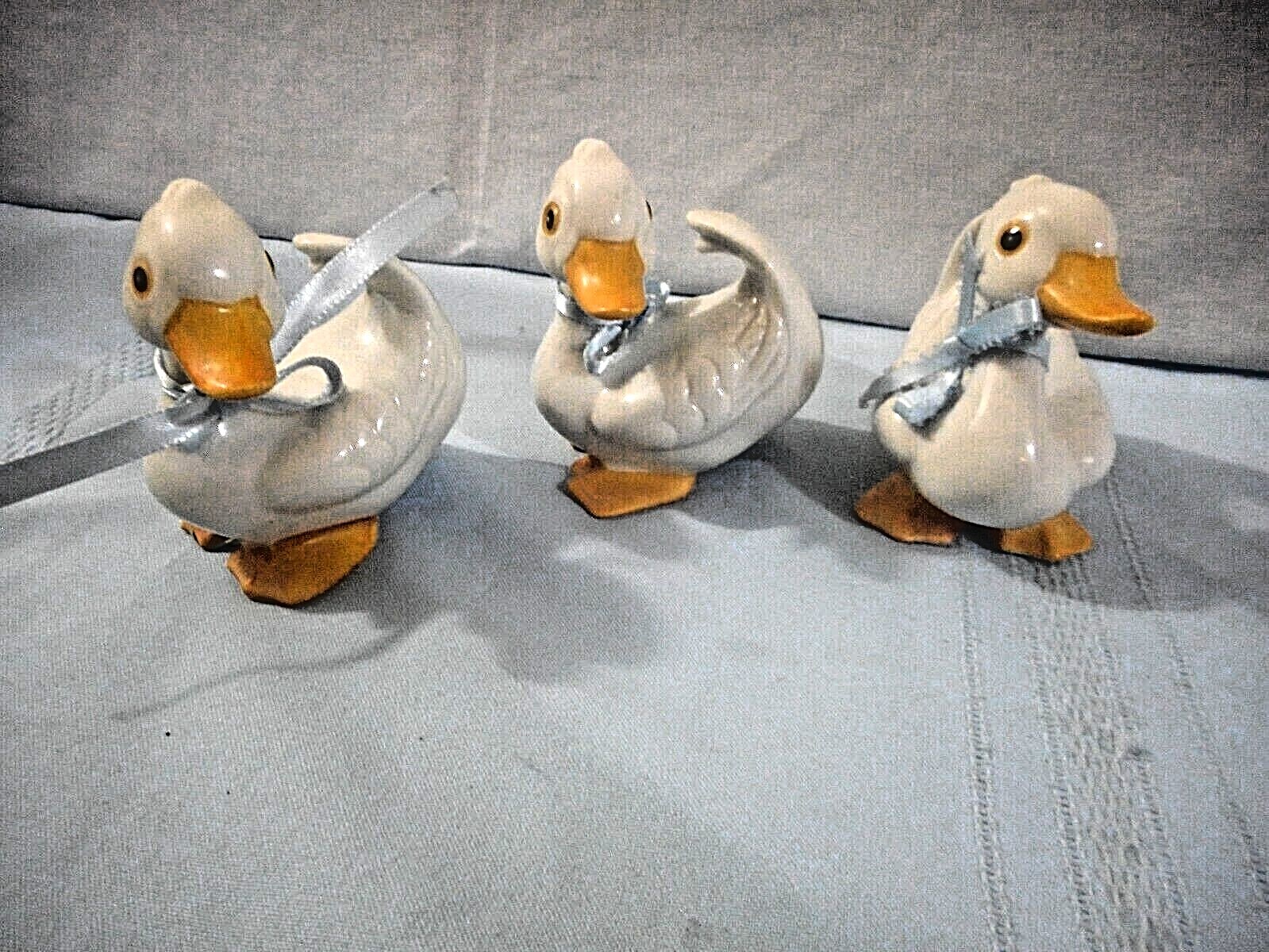 くもん　知育玩具　3点セット　used Homco Baby Ducks Set 3 Vintage Porcelain Figurines White