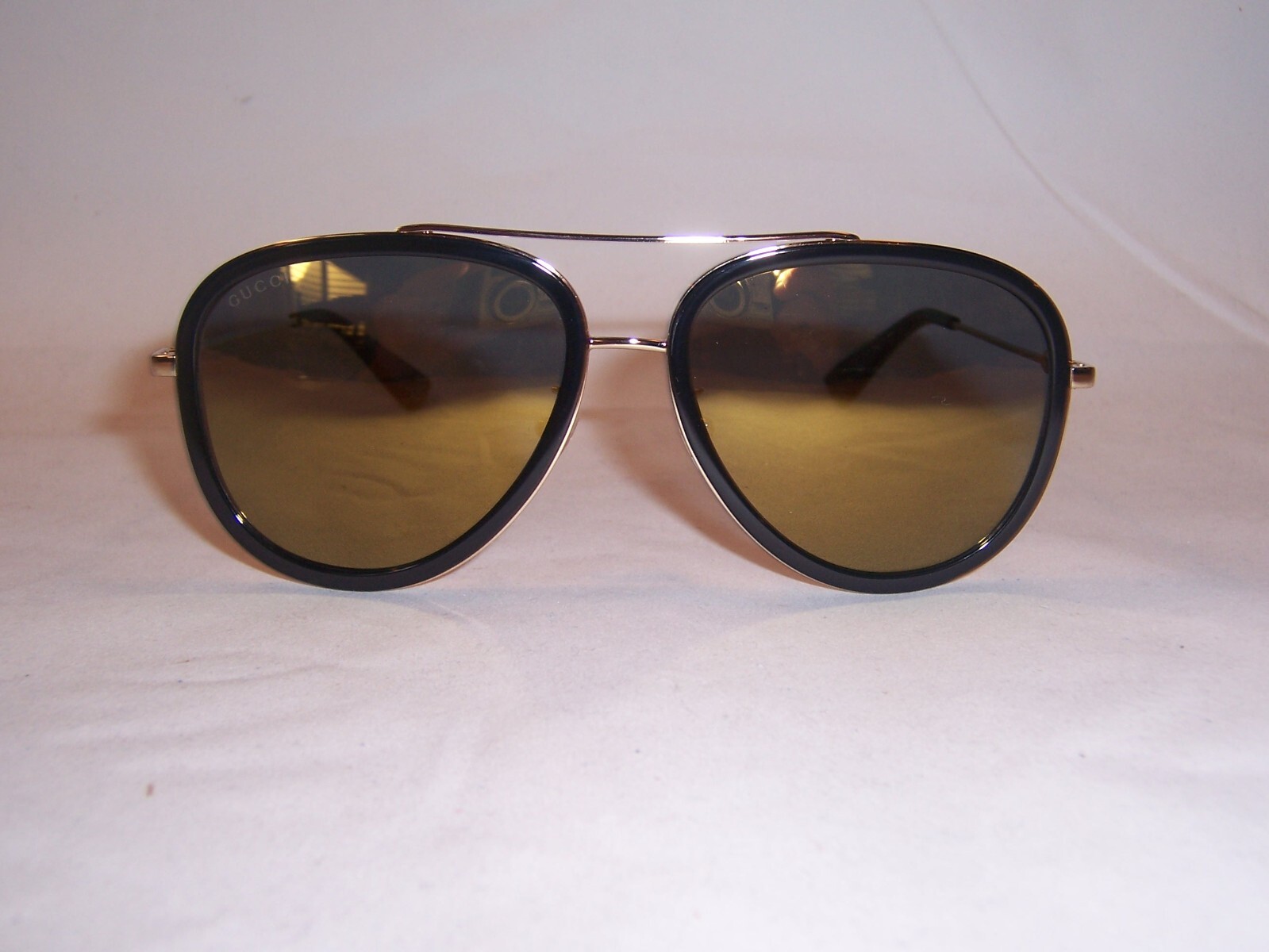 Pre-owned Gucci Sunglasses Gg 0062s 001 Black Gold/gold Mirror Authentic 0062