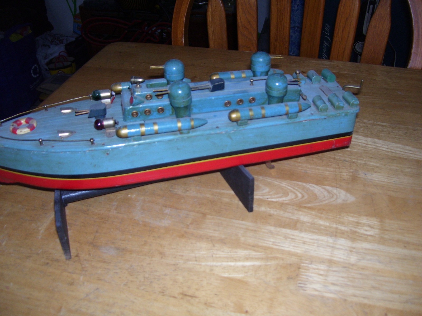 ITO Battle Ship TMY Motor Wooden Destroyer Pond Boat PT US Navy Battery Operated
