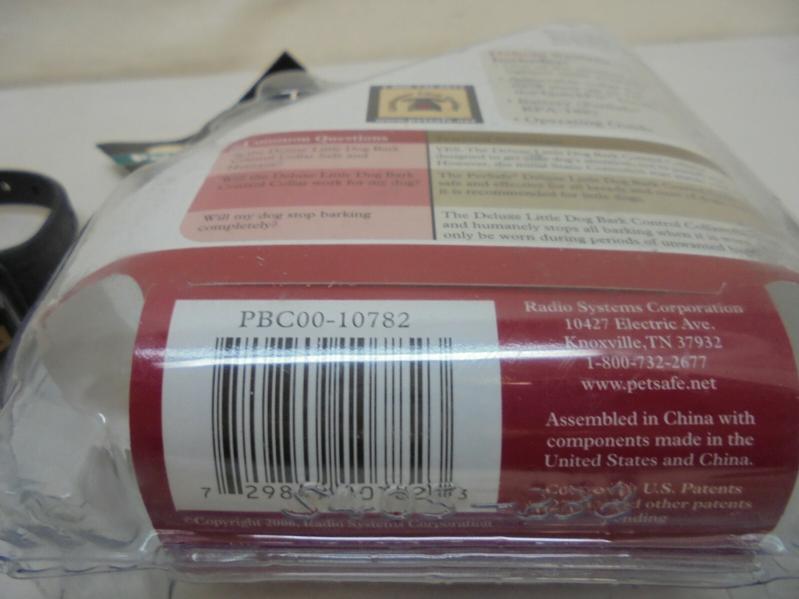 PetSafe Deluxe Small PBC00-10782 Static Bark Control Collar USED in orig package