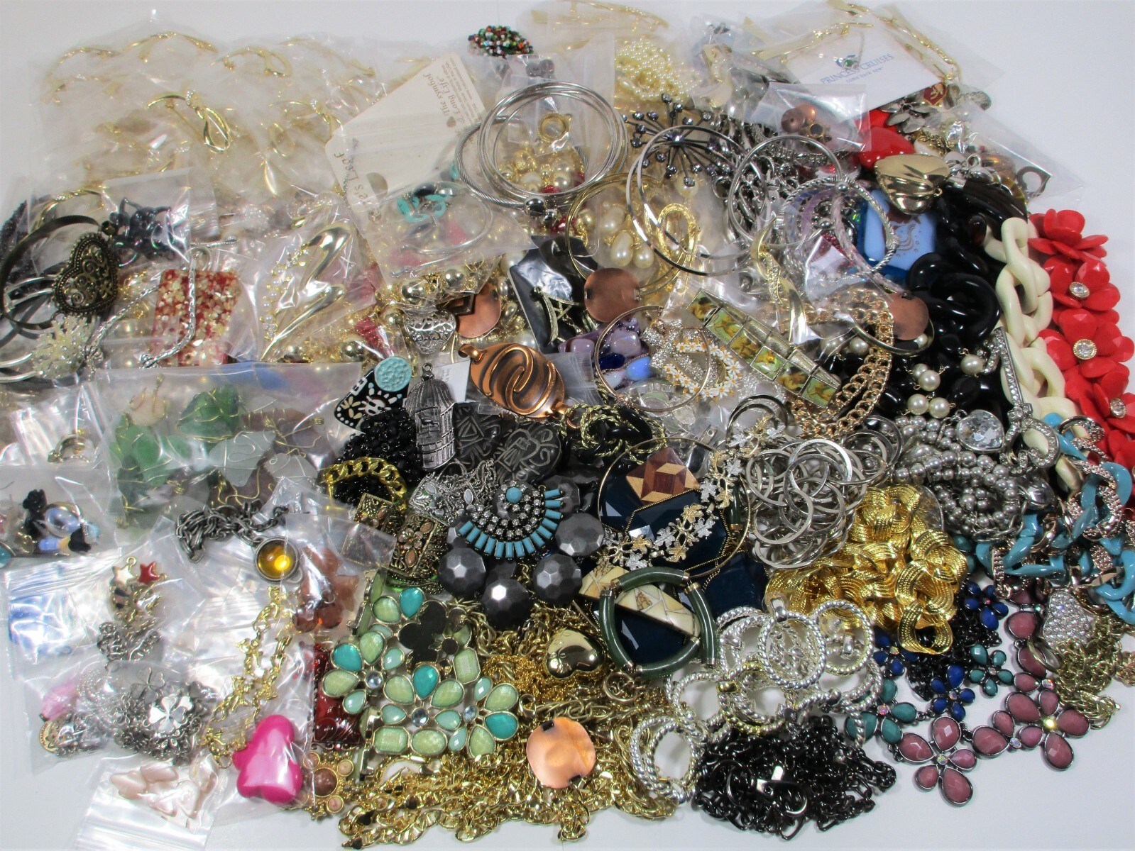 10 lbs. Bulk Salvage Jewelry Lot for Upcycle, Crafting, Jewelry making Repurpose