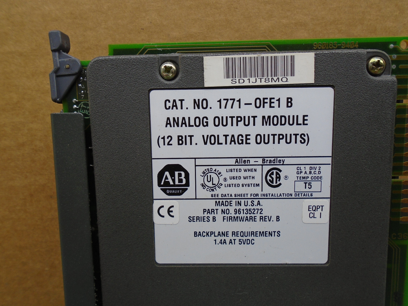 1771-OFE1 /B  Allen Bradley PLC 5 Analog Output Module 1771-0FE1  W238